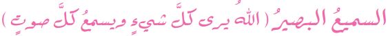 السميع البصير (الله يرى كل شيء ويسمع كل صوت)